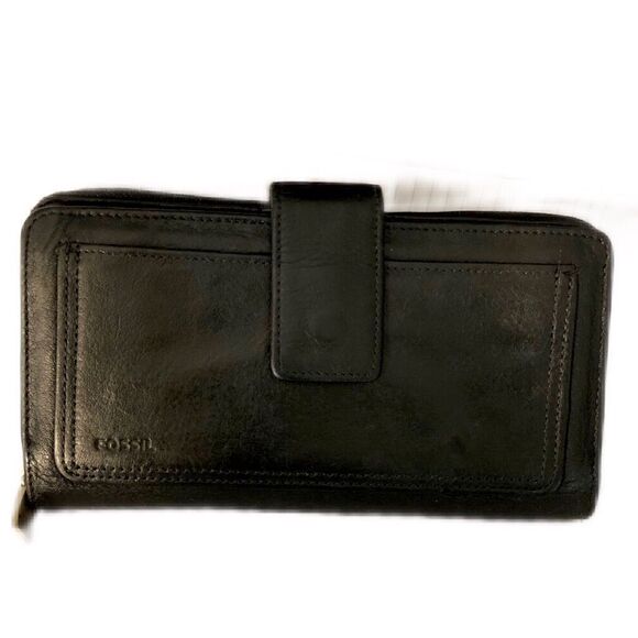 Fossil leather checkbook wallet - Picture 2 of 7